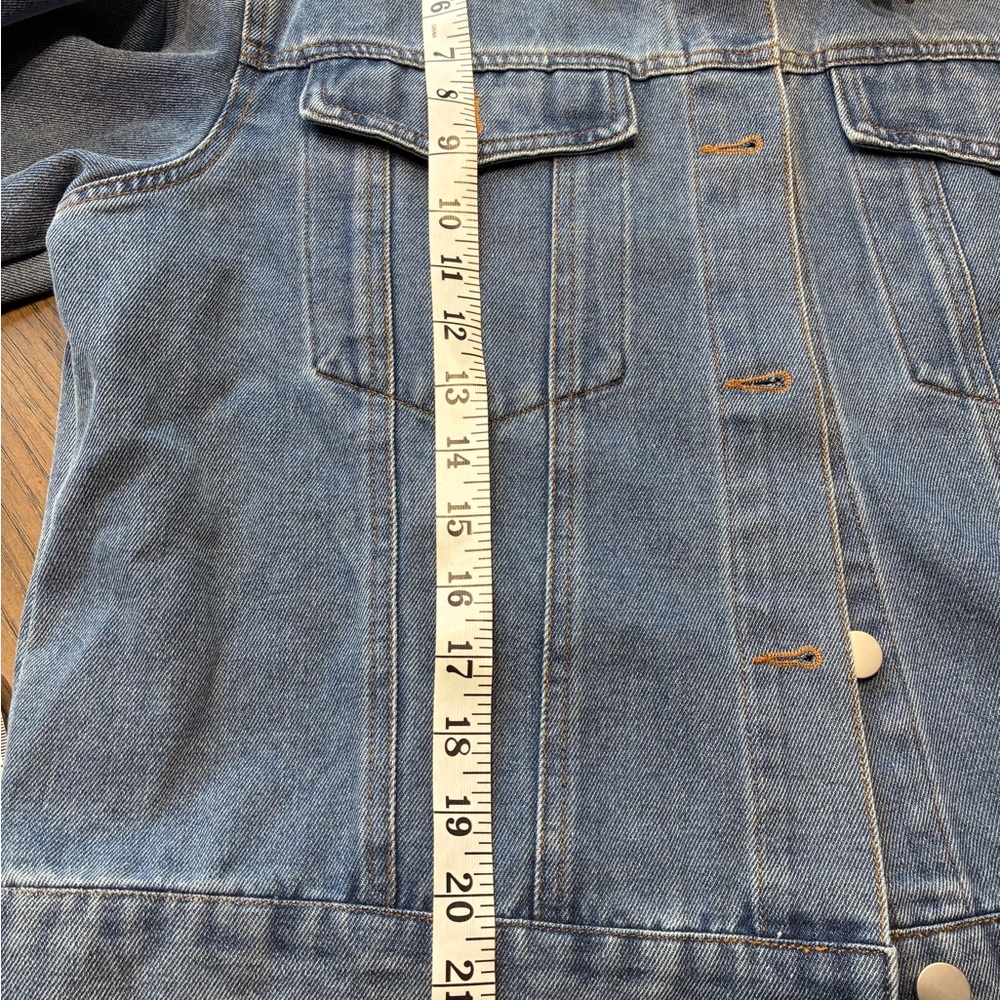Embroidered Blue Denim Jacket - Floral Accent - Picture 6 of 6